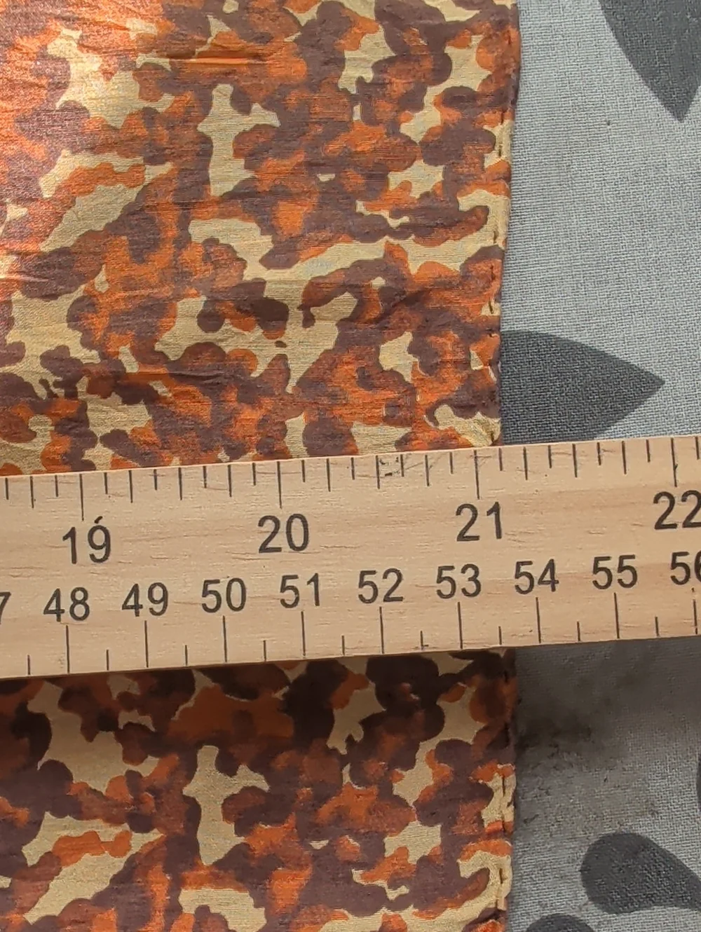 Vintage Scarf Silk Brown Orange Animal Print Handrolled Handsewn Small 9x42